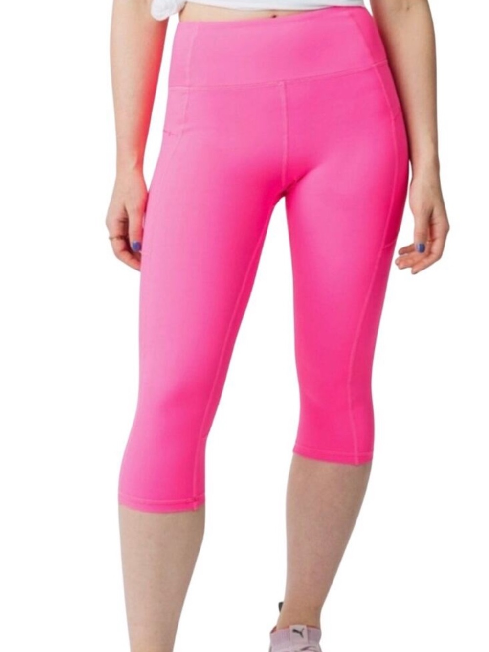 Lululemon Ruched Power Flow Hot Pink Active Capris size 8